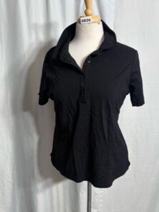 Tops - Classic Black Short Sleeve Knit Polo Shirt Large Golf Business Casual